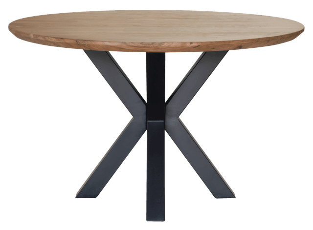 Fingerjoint swiss edge round dining table